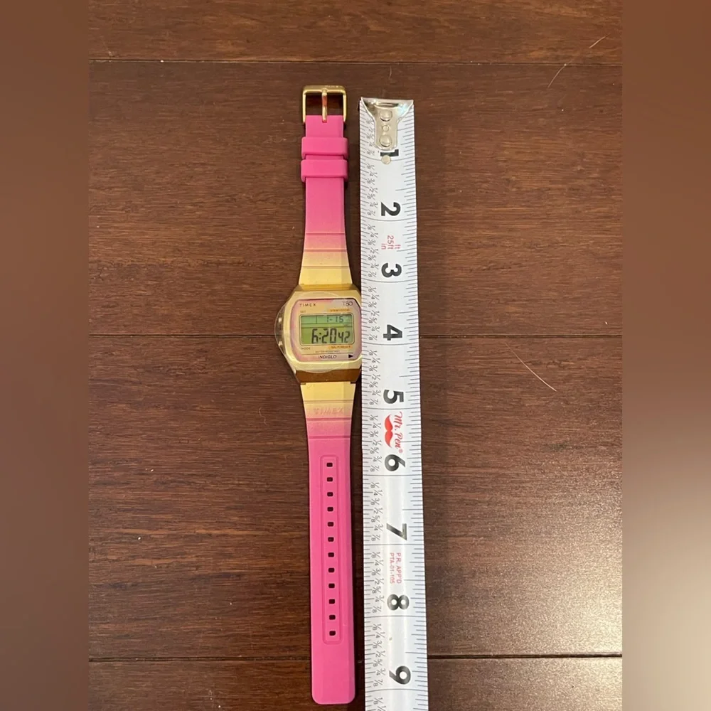 timex Vibrant Pink and Gold Digital Watch